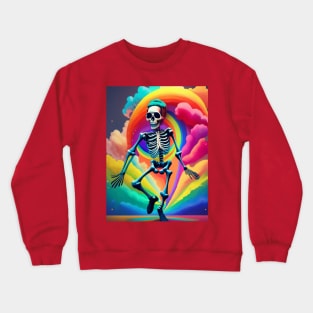 Dancing Skeleton Rainbow Crewneck Sweatshirt